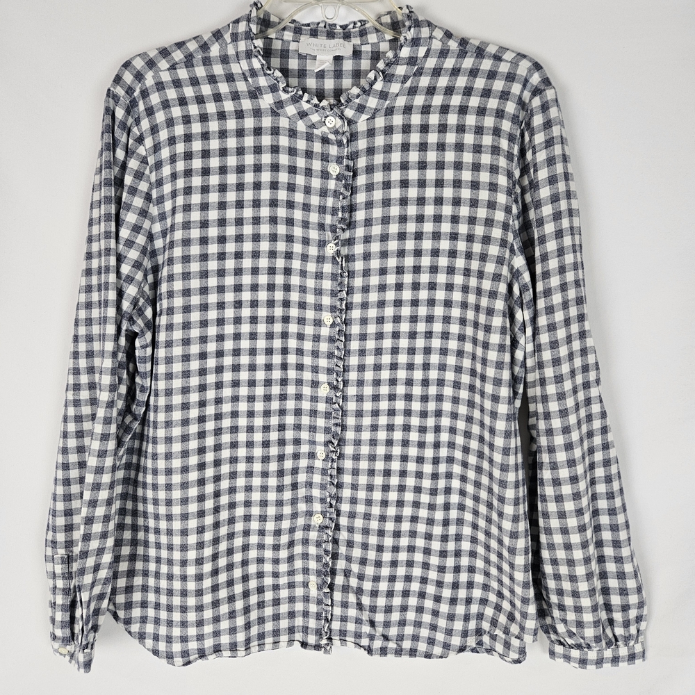 White Lable Checkered Women's Top - Black and White